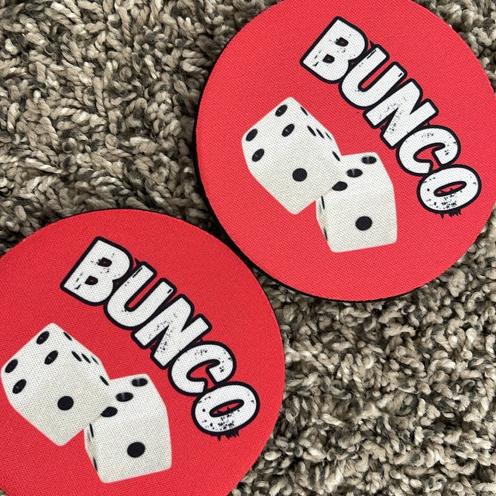 Coasters NEW Set of Bunco Coasters with Dice Design
